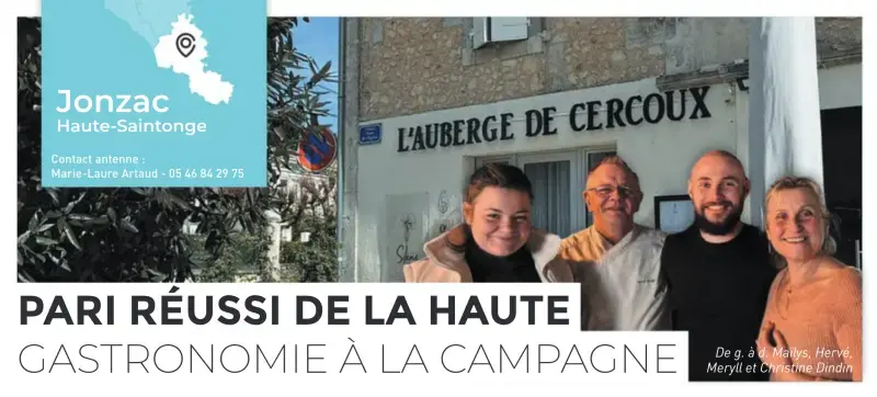 Article Magazine 17 éco mentionnant l'équipe de l'Auberge de Cercoux