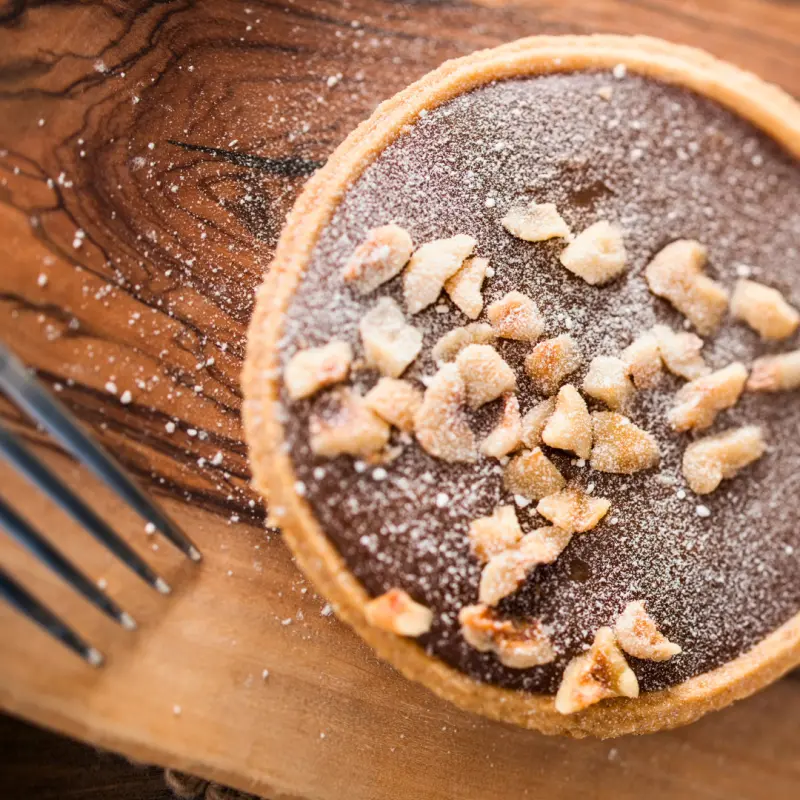 Tarte chocolat cacahuètes caramel