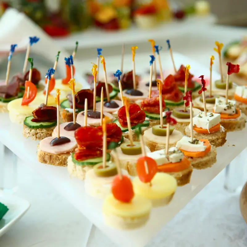 Planche de pièces cocktails de l'Auberge de Cercoux